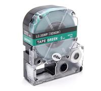 vhbw cinta de escritura compatible con Epson OK720, OK500P, OK900P impresora etiquetas 8m x 9 mm blanco a verde