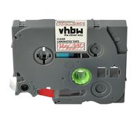 vhbw cinta de escritura reemplaza Brother TZE-132 para impresora etiquetas 8m x 12 mm rojo a transparente, laminado