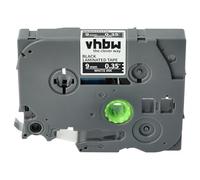vhbw cinta de escritura reemplaza Brother TZE-325 para impresora etiquetas 8m x 9 mm blanco a negro