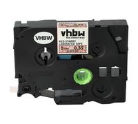 vhbw cinta de escritura reemplaza Brother TZE-421L1 para impresora etiquetas 8m x 9 mm negro a rojo (brillo), laminado