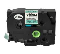 vhbw cinta de escritura reemplaza Brother TZE-741L1 para impresora etiquetas 8m x 18 mm negro a verde (brillo), laminado