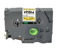 vhbw cinta de escritura reemplaza Brother TZE-FX621 para impresora etiquetas 8m x 9 mm negro a amarillo, flexible