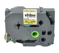 vhbw cinta de escritura reemplaza Brother TZE-FX651, TZ-FX651 para impresora etiquetas 8m x 24 mm negro a amarillo, flexible