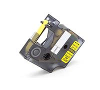 vhbw cinta de escritura reemplaza Dymo 18054 para impresora etiquetas negro a amarillo, casete de tubo termorretráctil, 9 mm