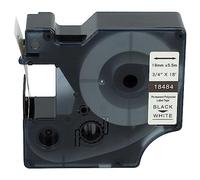 vhbw cinta de escritura reemplaza Dymo 18484 para impresora etiquetas 5,5m x 19 mm negro a blanco, poliéster