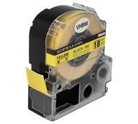 vhbw cinta de escritura reemplaza KingJim SC18YW para impresora etiqueta 8m x 18 mm negro a amarillo