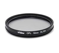 vhbw Filtro Universal polarizadorpara Objetivo cámara con Rosca de Filtro 52 mm - Filtro polarizador Circular (CPL), Negro