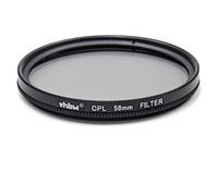 vhbw Filtro Universal polarizadorpara Objetivo cámara con Rosca de Filtro 58 mm - Filtro polarizador Circular (CPL), Negro