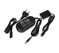 vhbw Fuente de alimentación reemplaza Canon ACK-E18 para cámara de vídeo, DSLR - Cable Red + acoplador CC, 2 m