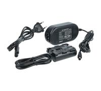vhbw Fuente de alimentación reemplaza Canon ACK-E2, DR400 para cámara de vídeo, DSLR - Cable Red + acoplador CC, 2 m