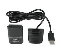 vhbw Kit Carga y Juega Compatible con Microsoft Xbox 360 Controller - 1x Cable de Carga, 1x batería, Negro