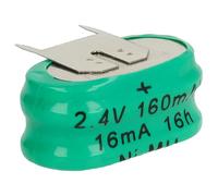 vhbw NiMH Batería de botón de Repuesto Tipo 2/V150H 3 Pines 150 mAh 2,4 V Compatible para lámparas solares, etc.