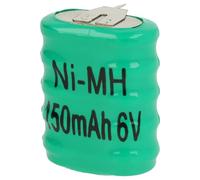 vhbw NiMH Batería de botón de Repuesto Tipo 5/V150H 3 Pines 150 mAh 6 V Compatible para lámparas solares, etc.