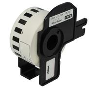 vhbw Rollo de etiquetas con soporte 29 mm x 15,24 m (1 etiqueta) reemplaza Brother DK-22211 para impresora de etiquetas - premium blanco