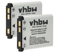 vhbw Set 2 baterías 500mAh para cámaras Casio Exilim EX-Z350, EX-Z550, EX-Z800, EX-N1, EX-N10, EX-N20, EX-ZS5, EX-ZS6, EX-ZS100