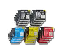 vhbw Set de 20 x Cartuchos de Tinta para impresoras Brother MFC-6890CDW, MFC-930CWN, MFC-J220, MFC-J265, MFC-J265W por LC980, LC985, LC1100.
