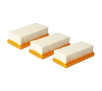 vhbw Set de 3x Filtro plisado plano compatible con Makita VC4210M aspiradora - Filtro motor aire refrigerante