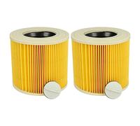 vhbw Set de filtros 2x Filtro plisado reemplaza Kärcher 6.414-552.0, 6.414-772.0 para aspiradora en seco y húmedo - Filtro, cartucho, amarillo