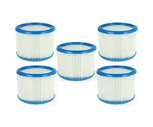vhbw Set de filtros 5x Filtro plisado compatible con Protool Festool VCP 10 E, VCP 250 E, VCP 260 EH aspiradora en seco y mojado - Filtro, cartucho
