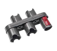 vhbw Soporte compatible con Dyson V10, V11, V11 Outsize accesorios para aspiradoras - Soporte, gris/rojo, 17,3 x 4,8 x 10 cm