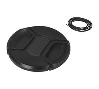 vhbw Tapa de Objetivo 77 mm Compatible con Walimex Pro Ae 35/1,4 cámara - plástico Negro, con Mango Interior