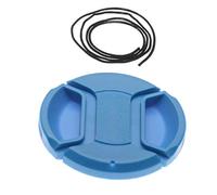 vhbw Tapa de Objetivo Universal 55 mm para cámara, DSLR - plástico, Azul, con Mango Interior