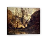 VHdfgTY ContrabandistasCuadro de Naturaleza en Lienzo, Paisaje Francés Vintage para Sala y Dormitorio80x96cm Lienzo envuelto