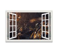 VHdfgTY La vista desde la ventana 105 Cuadro Lienzo Efecto Ventana Bosque Paisaje Natural para Decoración de Salón y Dormitorio 40x60cm Sin marco