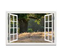 VHdfgTY La vista desde la ventana 123 Cuadro Lienzo Efecto Ventana Vista al Lago Paisaje Natural para Salón Dormitorio Decoración 20x30cm Sin marco