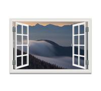 VHdfgTY La vista desde la ventana 98 Cuadro Lienzo Efecto Ventana Vista al Lago Paisaje Natural para Salón Dormitorio Decoración 70x105cm Sin marco