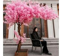 vhdurike Cerezo Artificial de Color Rosa Hecho a Mano, Cerezo Artificial, Hermosa Planta Falsa para decoración de Interiores y Exteriores, hogar, Oficina, Fiesta, Boda,180 * 150cm