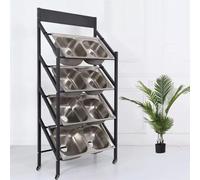 vhdurike Estante Organizador para Lavabo, Soporte de Muestra de Fregadero de Cocina de Acero Inoxidable con Ruedas, Expositor de Fregadero de pie para Cocina, Comercial