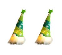 Vheolk 2X Muñeca Navideña de Gnomo con Luces, Muñeco Rudolph, Adornos Enanos Luminosos para El Hogar, Regalos de Año de Navidad, Verde