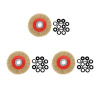 Vheolk 3Pz 8 Pulgadas 200mm Cepillo de de Rueda de Alambre Plano de Acero con 30Pzs Anillos Adaptador para Amoladora de Banco Pulido
