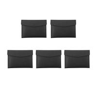 Vheolk 5X Carpeta de Archivos A4 de de PU Soporte de Documentos Carpeta de Sobre de Cartera A Prueba de Agua Estuche con A Presión (Negro)
