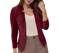 Vhersily 2025 Blazer de manga larga para mujer con abertura delantera con cuello de muesca cárdigan chaquetas de negocios trabajo oficina blazer chaqueta con bolsillos, elegante, delgada, para otoño e