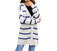 Vhersily 2025 Cárdigan de gran tamaño para mujer, cárdigan de moda con cuello en V, botones delanteros de punto de punto, hombros caídos, casual, color liso, para baloncesto, otoño e invierno, cómodo