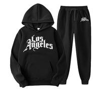 Vhersily 2025 Chándal de jogging para hombre, 2 piezas, Los Ángeles con capucha y pantalones Streetwear Style Y2K, traje deportivo, para mujer, para llevar nuevo semestre, trabajo, otoño e invierno