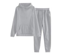 Vhersily 2025 - Chándal para mujer, con capucha, con pantalones, para el tiempo libre, con bolsillos, ropa deportiva, para el hogar, fitness, estrecho, calle, para otoño e invierno, gris, S