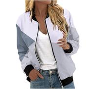 Vhersily 2025 - Chaqueta bomber para mujer, diseño floral, ligera, con cremallera y cierre de cremallera, delgada, manga larga, estilo callejero, para otoño e invierno, C Light Purple, M
