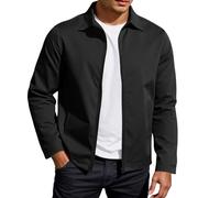 Vhersily 2025 Chaqueta De Golf De Los Hombres Con Cremallera Frontal Chaqueta Casual Primavera Verano Ropa De Hombro Con Cuello Volteado Color Sólido Moderno Invierno A Prueba De Viento Deportivo