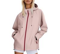 Vhersily 2025 - Chaqueta impermeable para mujer, talla grande, deportiva, antichaqueta, elegante, ligera, curvada, acolchada, para senderismo, ciclismo, otoño e invierno, rosa., S