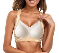 Vhersily 2025 Cómodo sujetador entero para mujer con sujeción óptima, diseño versátil vaqueros diarios otros atuendos, para comodidad diaria, apoyo durante la fase de lactancia, yoga, delgado, beige