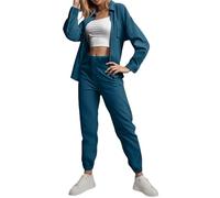 Vhersily 2025 Conjunto De Mujer Elegante Y Cómodo Pantalones De Pierna Ancha Con Bolsillo Tejido Suave Elástico De 2 Piezas De Moda Para Oficina y Viaje, Fitness y Yoga, Hogar, Para Otoño e Invierno
