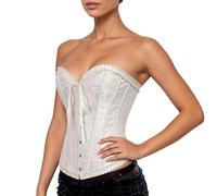 Vhersily 2025 Corsé de mujer elegante de encaje Bustier con tirantes delgados frente abierto deshuesado Top Floral Curvy Bustino Sexy Camiseta Ajustable Corset Bodyshaper Clubwear Cosplay para