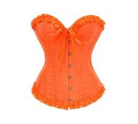 Vhersily 2025 Corsé para mujer, corsé Shapewear Lencería, Corpiño de Encaje Push Up para cintura, sin movimiento de anillo de acero, sin costuras, adaptación, sueño, renacentista medieval, naranja., S
