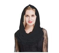 Vhersily 2025 ofertas - Velo de Encaje Velo de Novia Iglesia Católica Infinito Mantilla Bufanda Tocado para Boda Misa en Latín Negro Marfil, Negro , Talla única