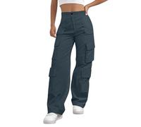 Vhersily 2025 Pantalones cargo para mujer para senderismo, cintura alta, ligeros, veranos, transpirables, rectos, de corte recto, para deportes al aire libre, de viaje, con bolsillos, para llevar