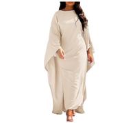 Vhersily 2025 - Ropa Casual Árabe Musulmán Vestido Musulmán Mujer Unicolor Vestido de Oración Jilbab Khimar Ramadán para Dubai, Color blanco., M