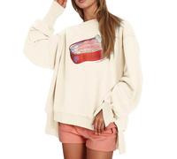 Vhersily 2025 - Sudadera con capucha para mujer, manga larga, algodón, lino, estampado de langosta larga, a la moda, cómoda, con bolsillo con cordón, para entretiempo, negocios, trabajo, Color blanco